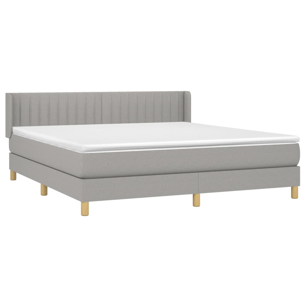 Boxspring met matras stof lichtgrijs 160x200 cm is nu te koop bij PeponiXL, paradijselijk wonen!