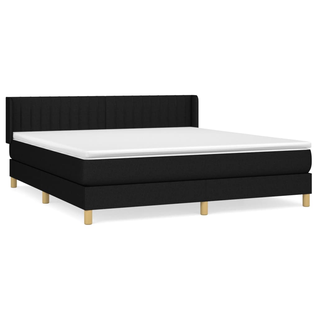 Boxspring met matras stof zwart 160x200 cm is nu te koop bij PeponiXL, paradijselijk wonen!