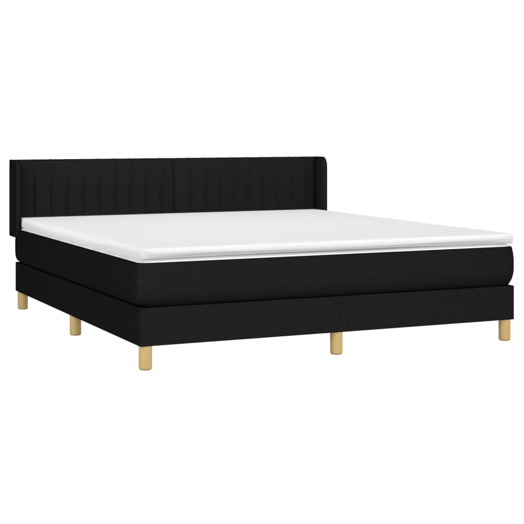 Boxspring met matras stof zwart 160x200 cm is nu te koop bij PeponiXL, paradijselijk wonen!