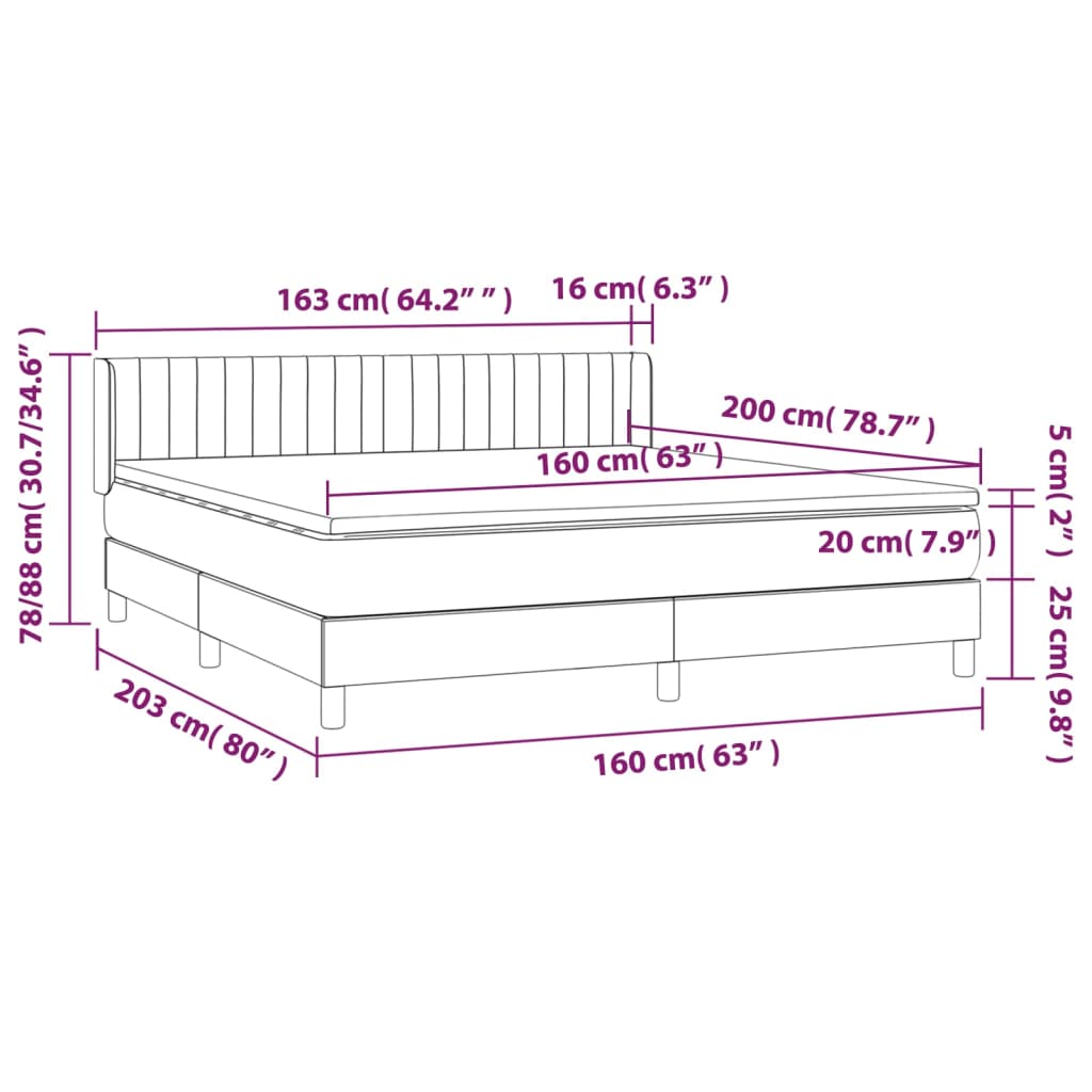 Boxspring met matras stof zwart 160x200 cm is nu te koop bij PeponiXL, paradijselijk wonen!