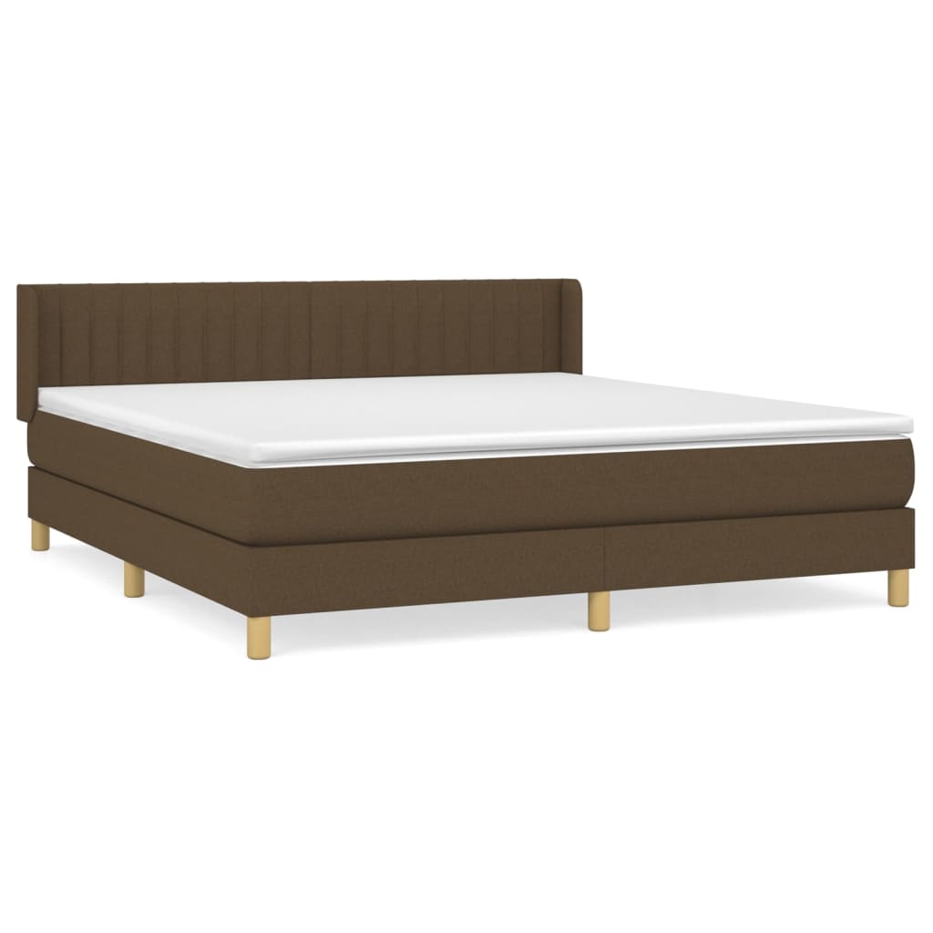 Boxspring met matras stof donkerbruin 160x200 cm is nu te koop bij PeponiXL, paradijselijk wonen!