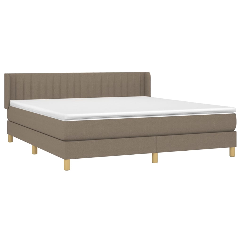Boxspring met matras stof taupe 180x200 cm is nu te koop bij PeponiXL, paradijselijk wonen!