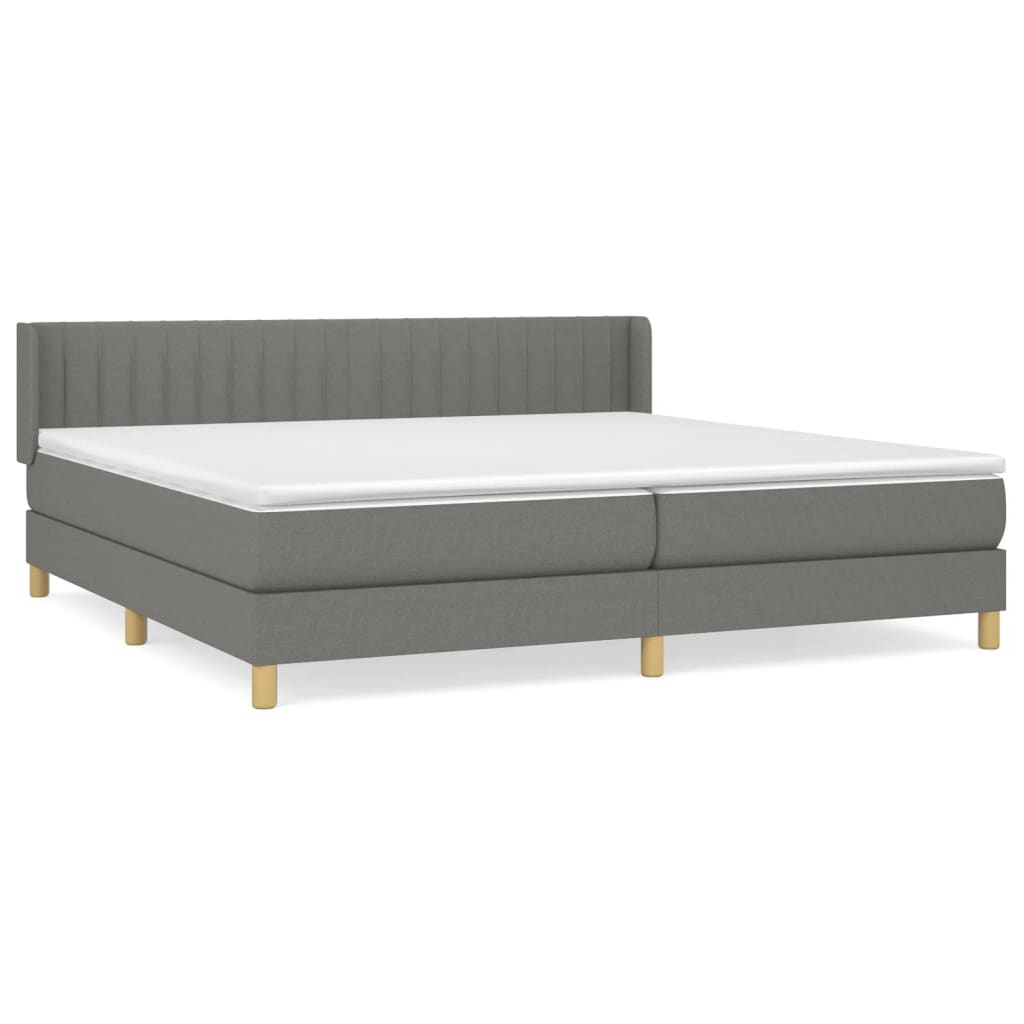 Boxspring met matras stof donkergrijs 200x200 cm is nu te koop bij PeponiXL, paradijselijk wonen!