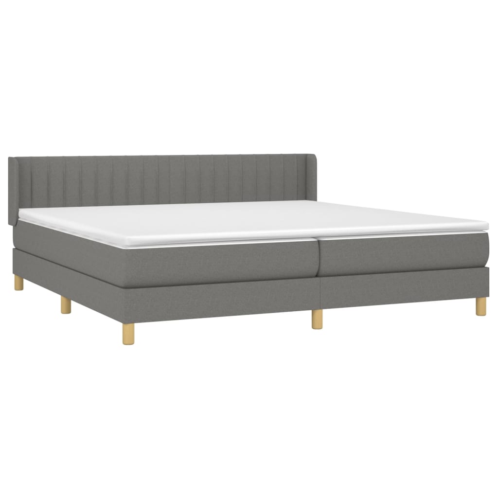 Boxspring met matras stof donkergrijs 200x200 cm is nu te koop bij PeponiXL, paradijselijk wonen!