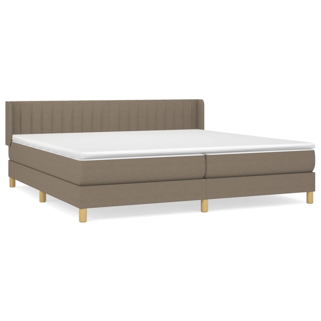 Boxspring met matras stof taupe 200x200 cm is nu te koop bij PeponiXL, paradijselijk wonen!