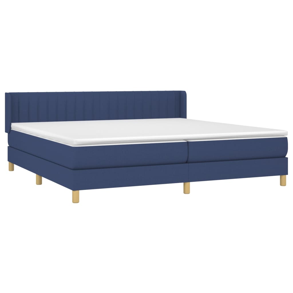 Boxspring met matras stof blauw 200x200 cm is nu te koop bij PeponiXL, paradijselijk wonen!