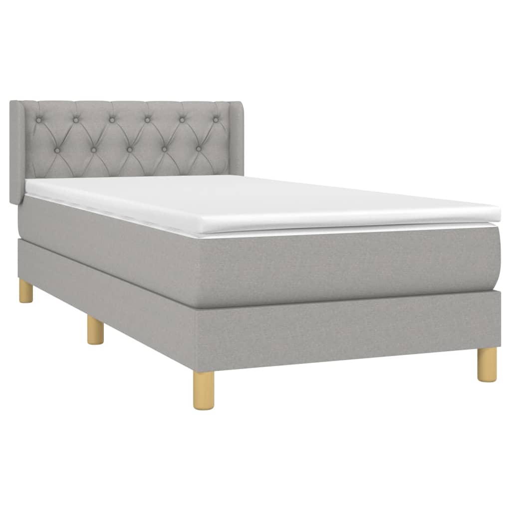 Boxspring met matras stof lichtgrijs 80x200 cm is nu te koop bij PeponiXL, paradijselijk wonen!