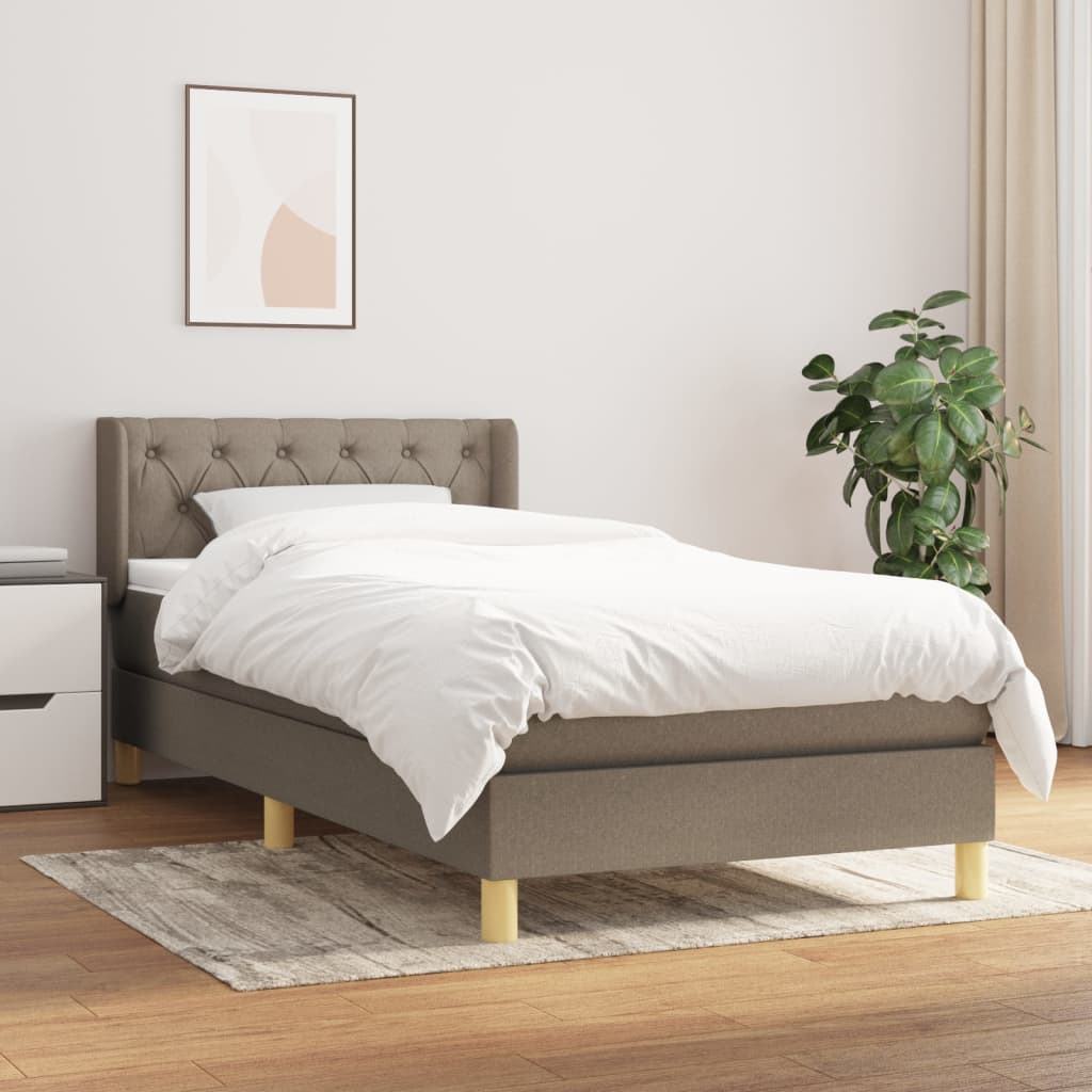 Boxspring met matras stof taupe 80x200 cm is nu te koop bij PeponiXL, paradijselijk wonen!