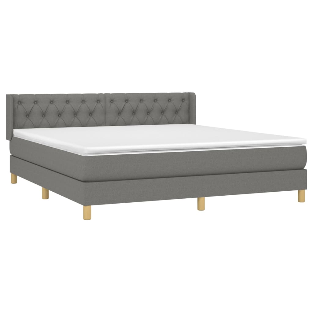 Boxspring met matras stof donkergrijs 160x200 cm is nu te koop bij PeponiXL, paradijselijk wonen!