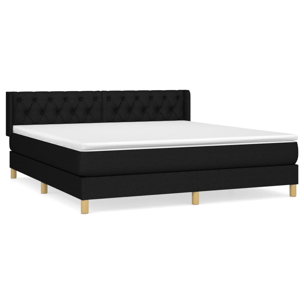 Boxspring met matras stof zwart 160x200 cm is nu te koop bij PeponiXL, paradijselijk wonen!