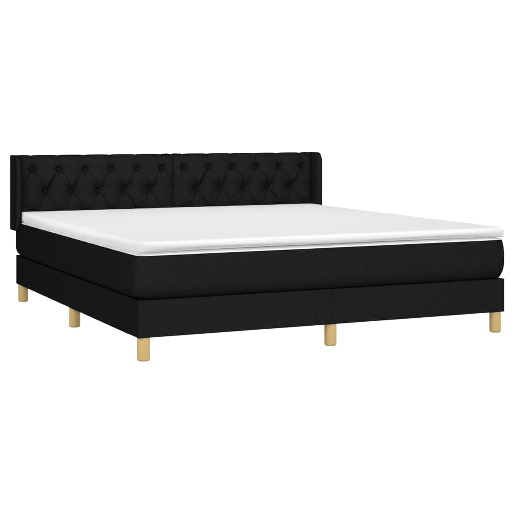 Boxspring met matras stof zwart 160x200 cm is nu te koop bij PeponiXL, paradijselijk wonen!