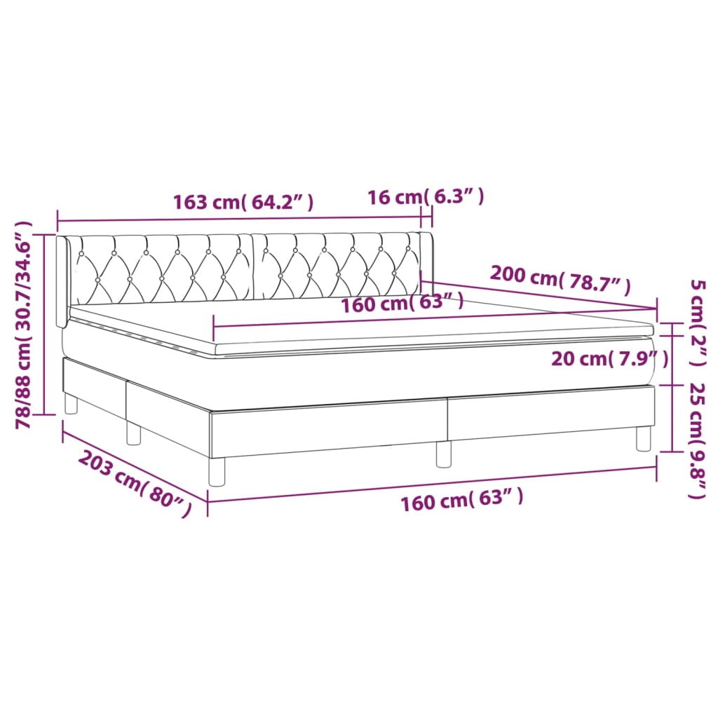 Boxspring met matras stof zwart 160x200 cm is nu te koop bij PeponiXL, paradijselijk wonen!