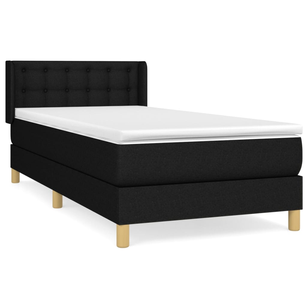 Boxspring met matras stof zwart 90x190 cm is nu te koop bij PeponiXL, paradijselijk wonen!