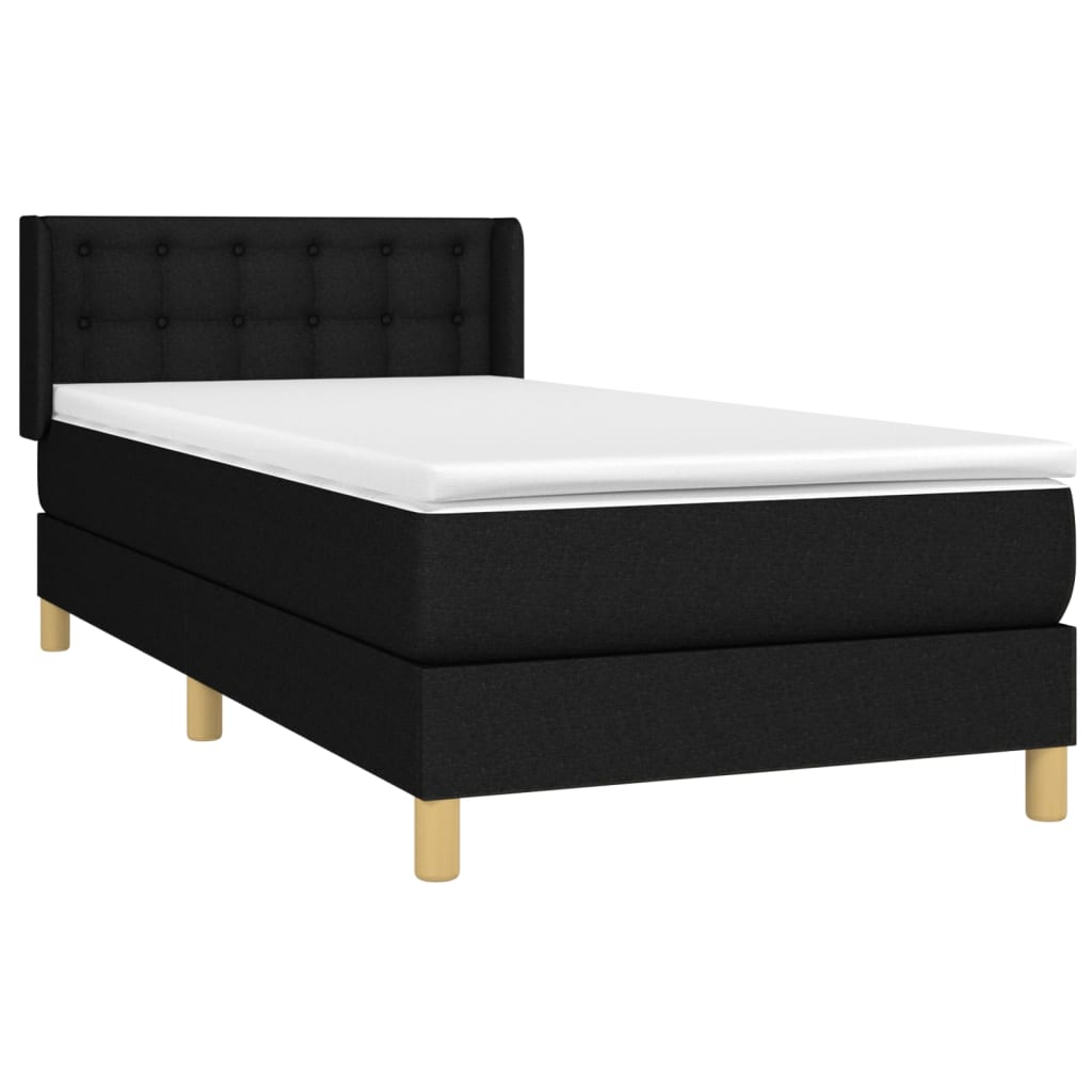 Boxspring met matras stof zwart 90x190 cm is nu te koop bij PeponiXL, paradijselijk wonen!