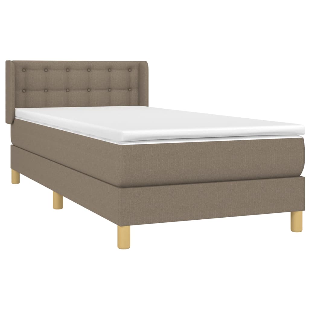 Boxspring met matras stof taupe 100x200 cm is nu te koop bij PeponiXL, paradijselijk wonen!