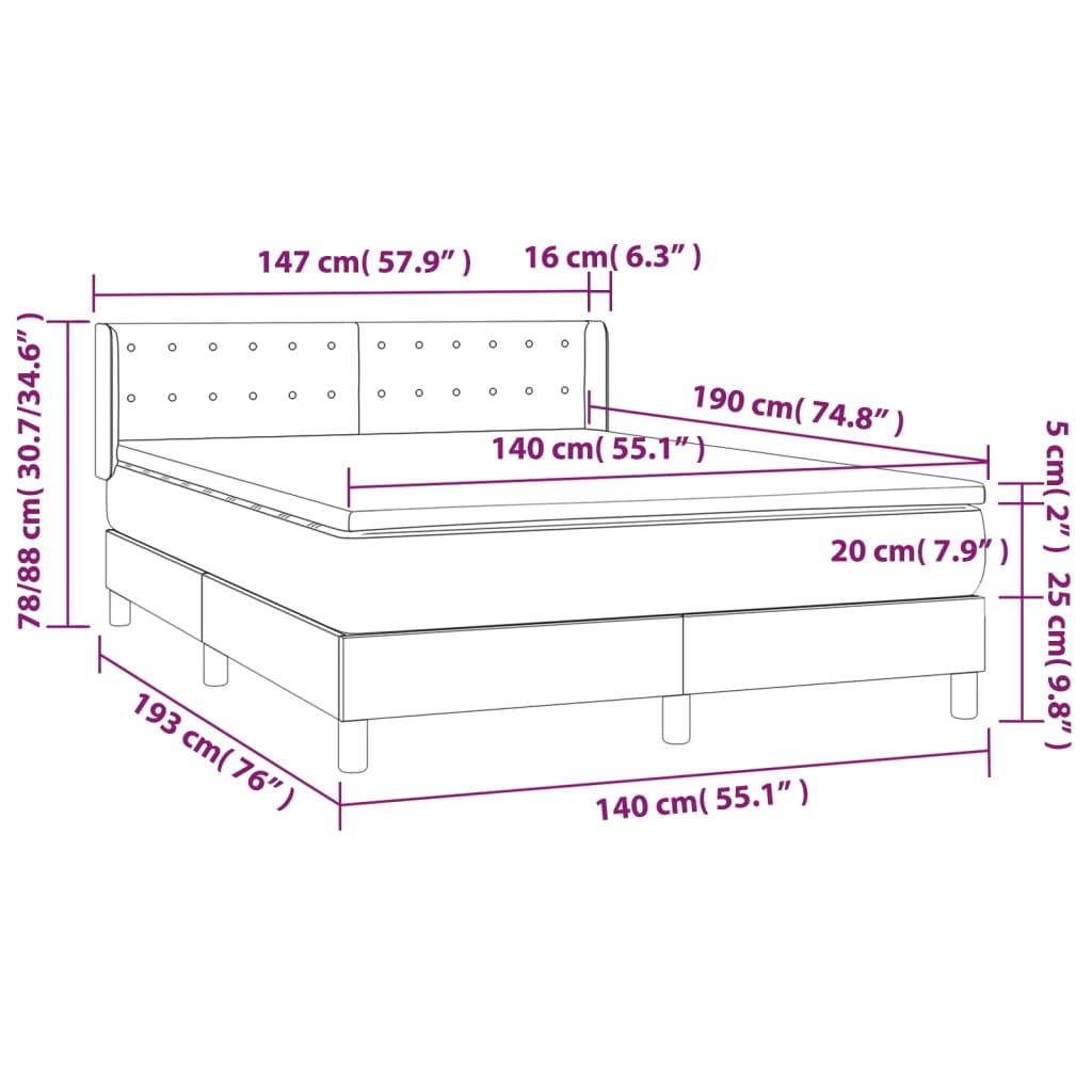 Boxspring met matras stof lichtgrijs 140x190 cm is nu te koop bij PeponiXL, paradijselijk wonen!