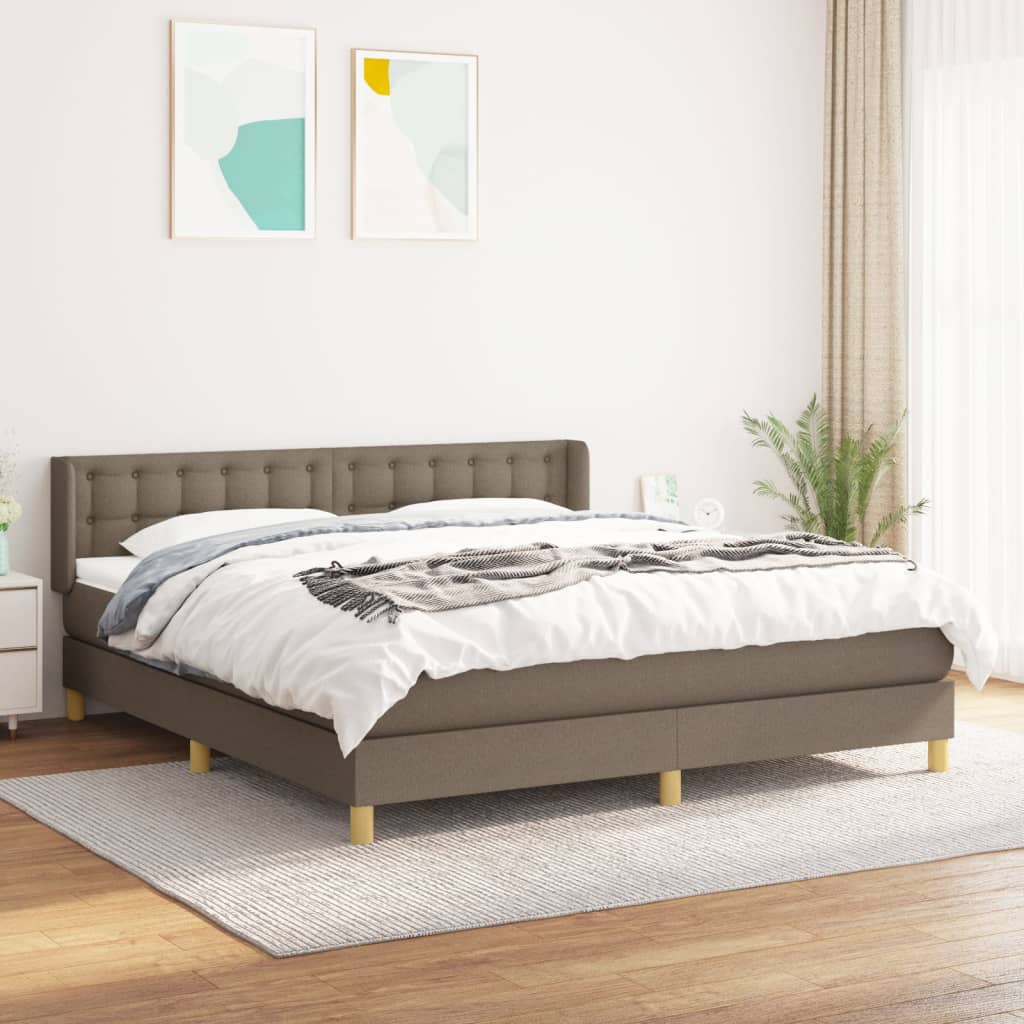 Boxspring met matras stof taupe 180x200 cm is nu te koop bij PeponiXL, paradijselijk wonen!