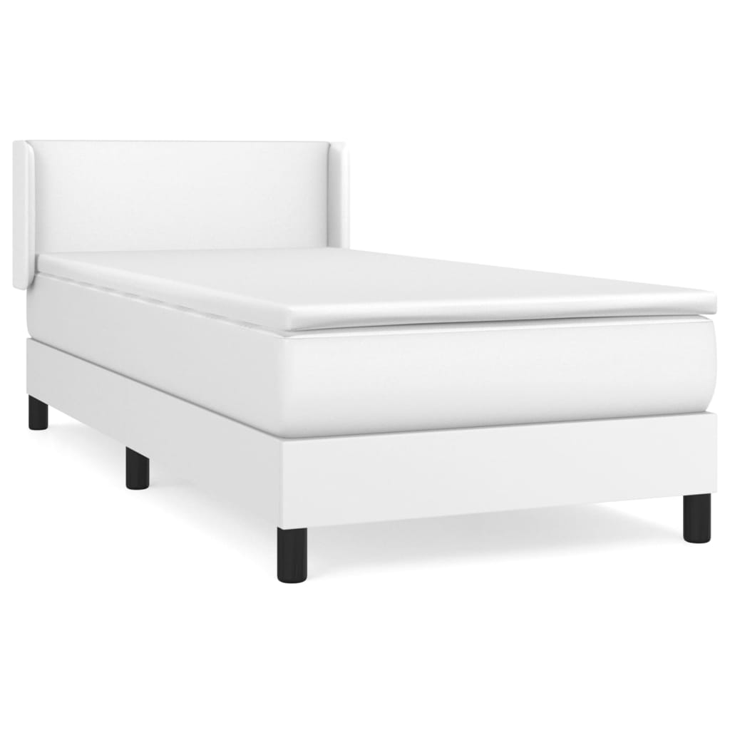 Boxspring met matras kunstleer wit 80x200 cm is nu te koop bij PeponiXL, paradijselijk wonen!