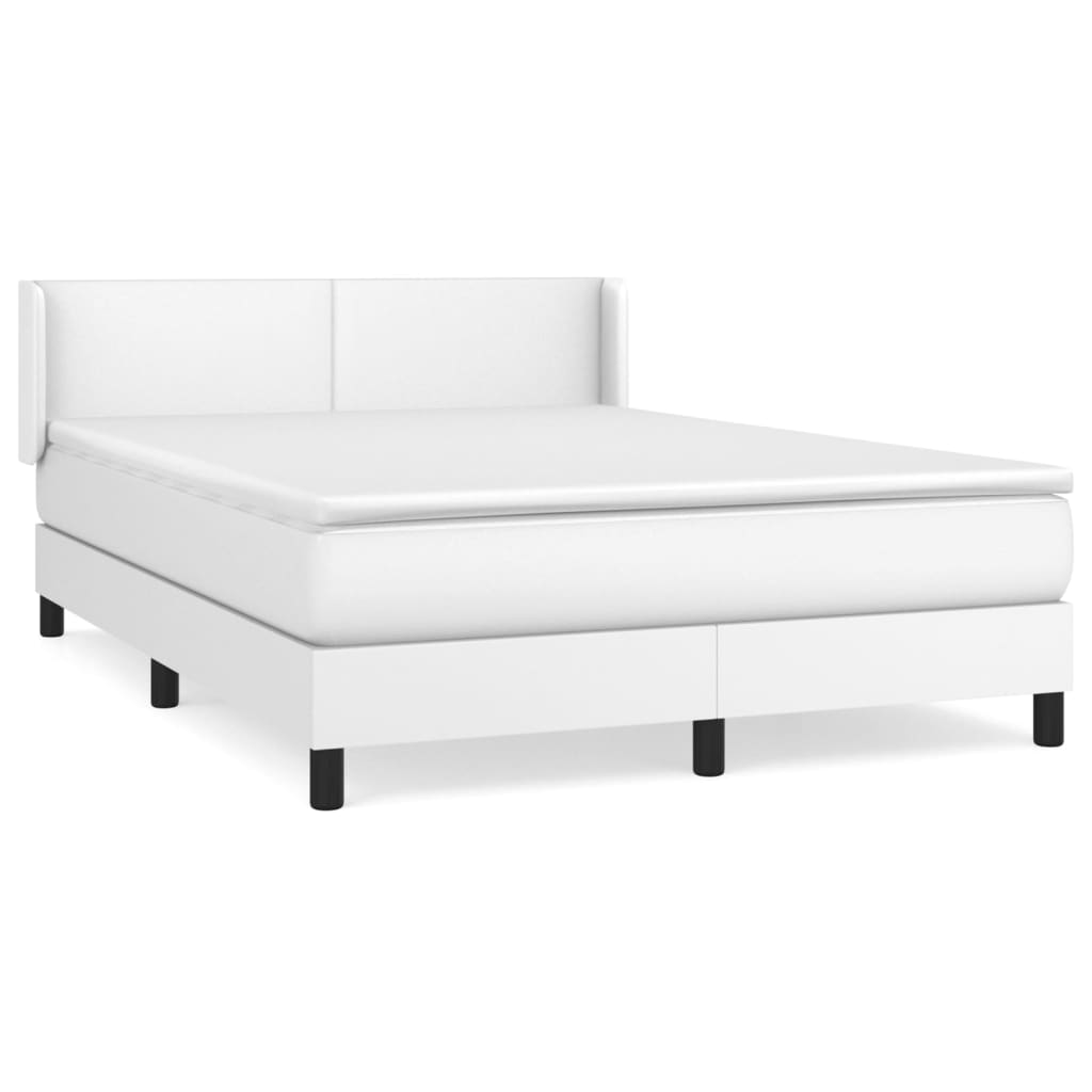 Boxspring met matras kunstleer wit 140x190 cm is nu te koop bij PeponiXL, paradijselijk wonen!