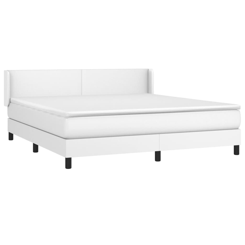 Boxspring met matras kunstleer wit 160x200 cm is nu te koop bij PeponiXL, paradijselijk wonen!