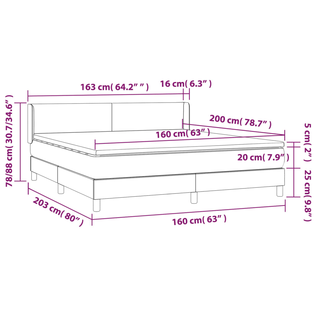 Boxspring met matras kunstleer wit 160x200 cm is nu te koop bij PeponiXL, paradijselijk wonen!