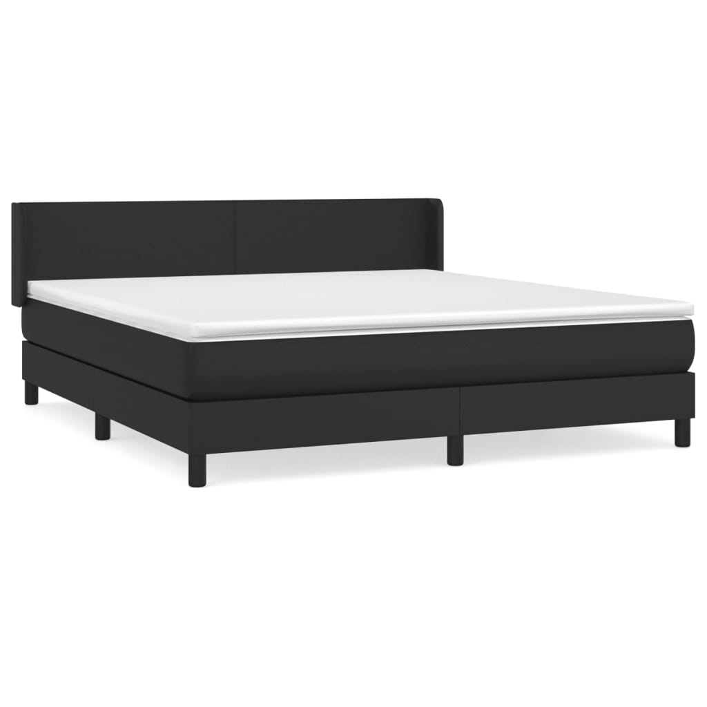 Boxspring met matras kunstleer zwart 180x200 cm is nu te koop bij PeponiXL, paradijselijk wonen!