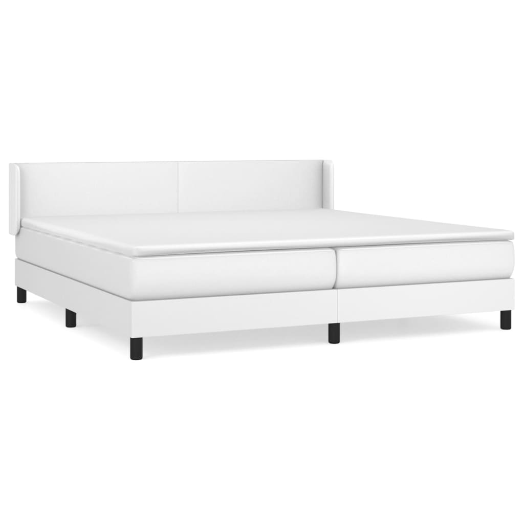 Boxspring met matras kunstleer wit 200x200 cm is nu te koop bij PeponiXL, paradijselijk wonen!