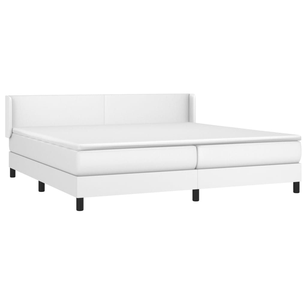 Boxspring met matras kunstleer wit 200x200 cm is nu te koop bij PeponiXL, paradijselijk wonen!