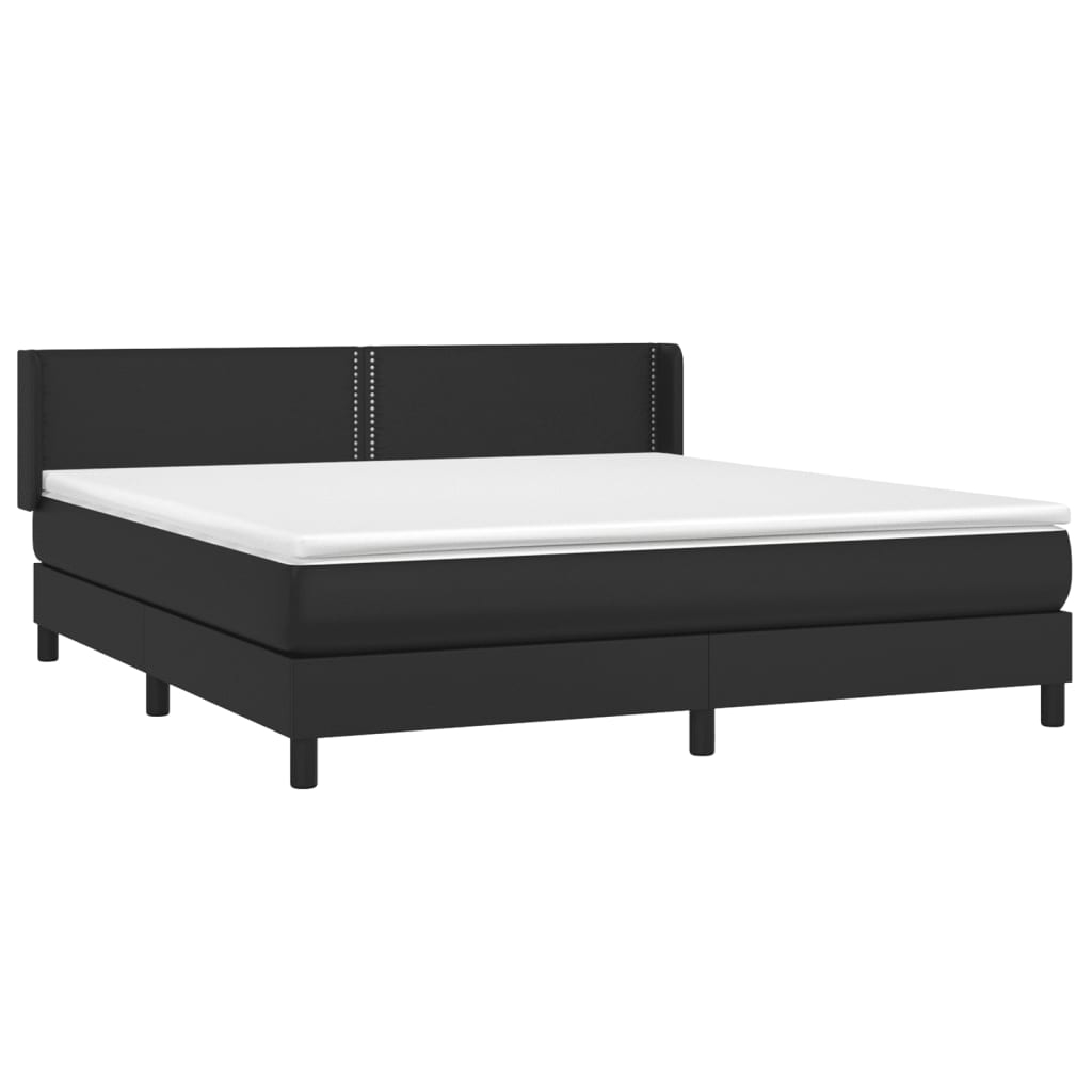 Boxspring met matras kunstleer zwart 180x200 cm is nu te koop bij PeponiXL, paradijselijk wonen!
