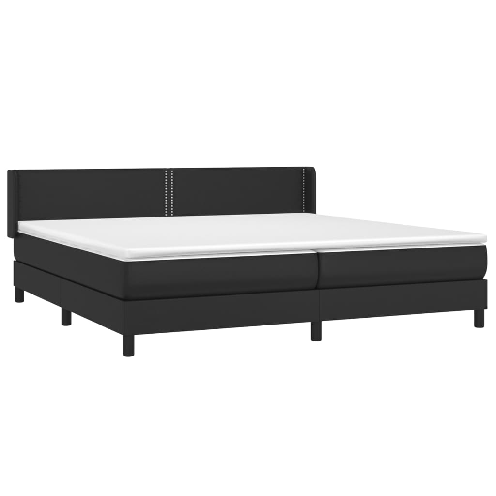 Boxspring met matras kunstleer zwart 200x200 cm is nu te koop bij PeponiXL, paradijselijk wonen!
