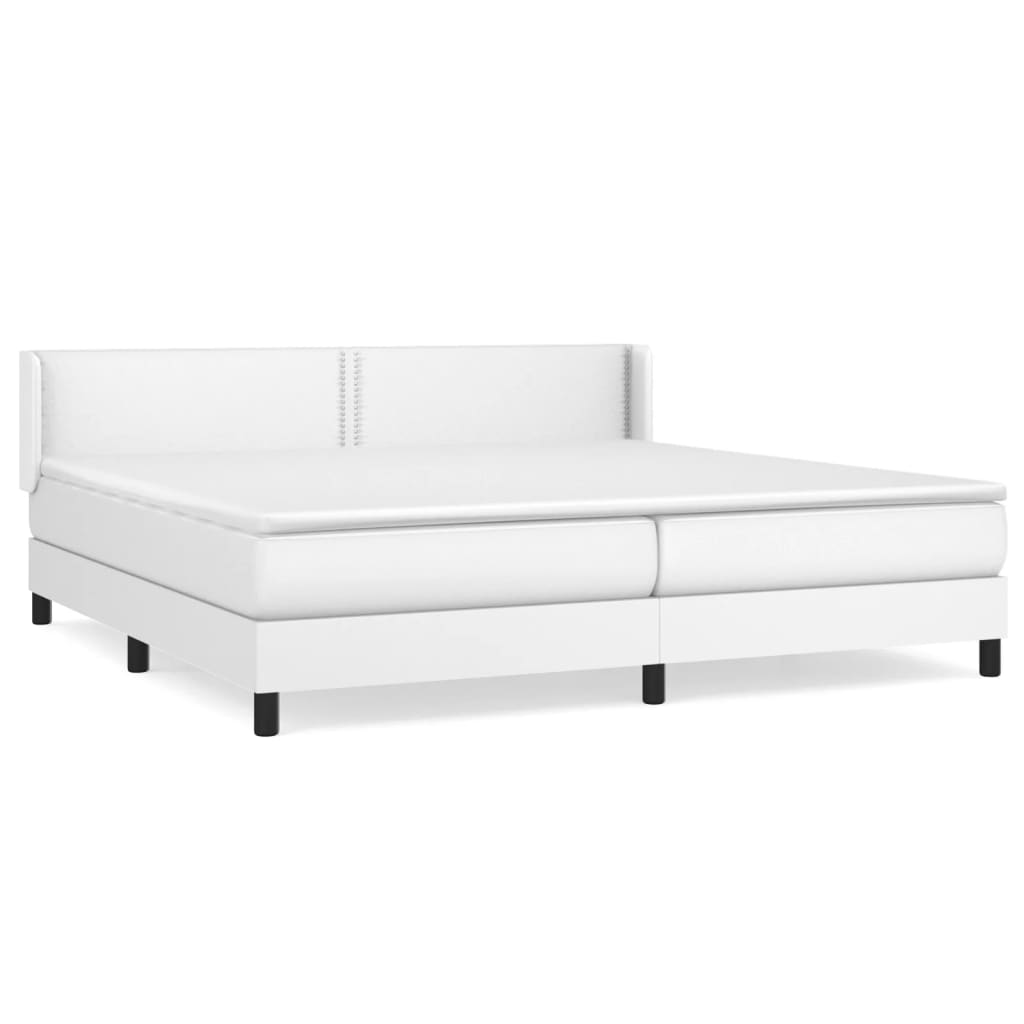 Boxspring met matras kunstleer wit 200x200 cm is nu te koop bij PeponiXL, paradijselijk wonen!