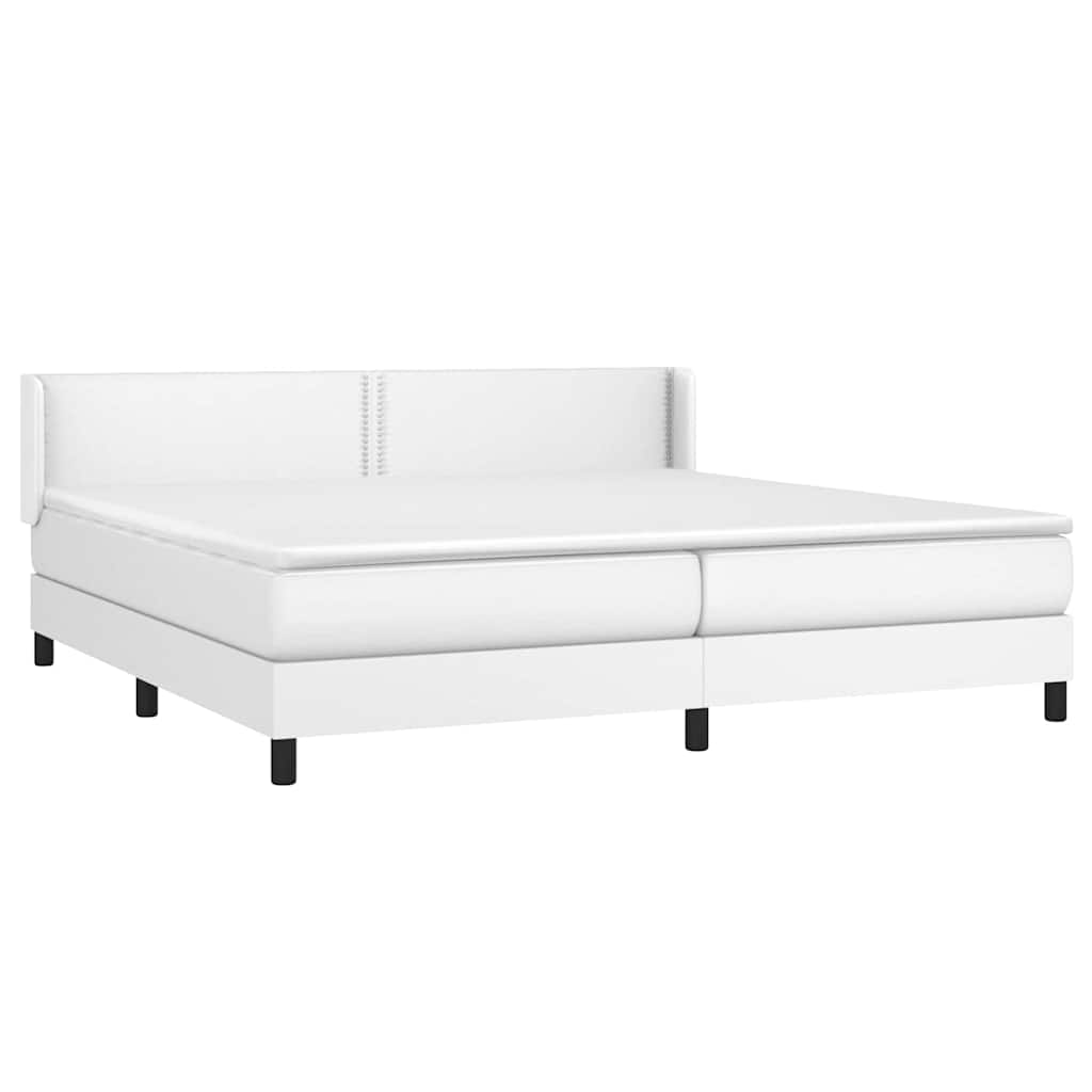 Boxspring met matras kunstleer wit 200x200 cm is nu te koop bij PeponiXL, paradijselijk wonen!