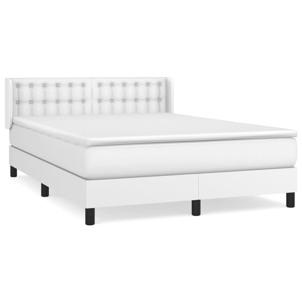 Boxspring met matras kunstleer wit 140x200 cm is nu te koop bij PeponiXL, paradijselijk wonen!