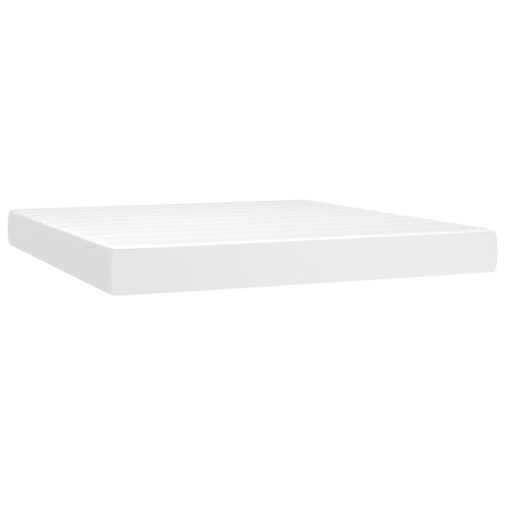 Boxspring met matras kunstleer wit 160x200 cm is nu te koop bij PeponiXL, paradijselijk wonen!