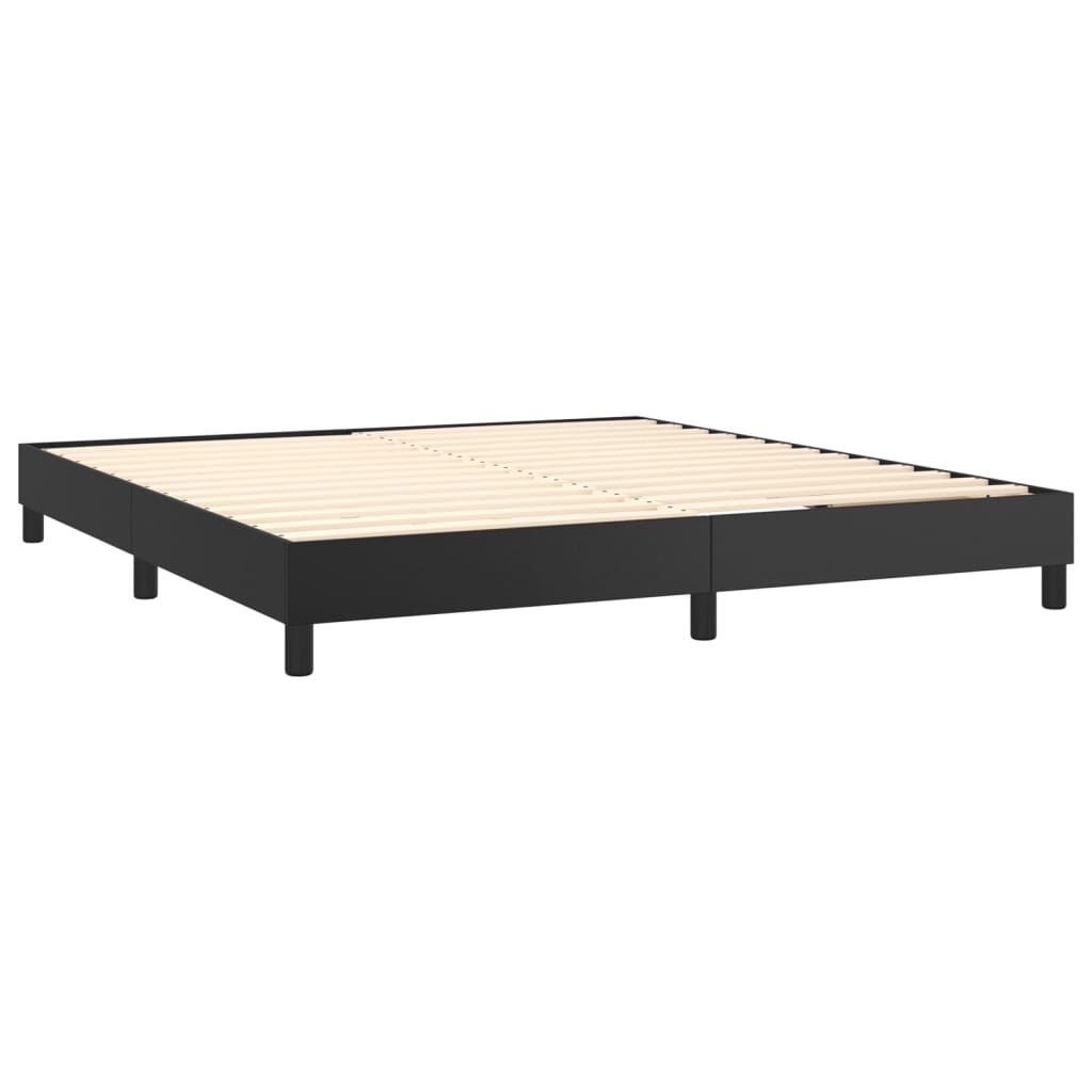 Boxspring met matras kunstleer zwart 180x200 cm is nu te koop bij PeponiXL, paradijselijk wonen!