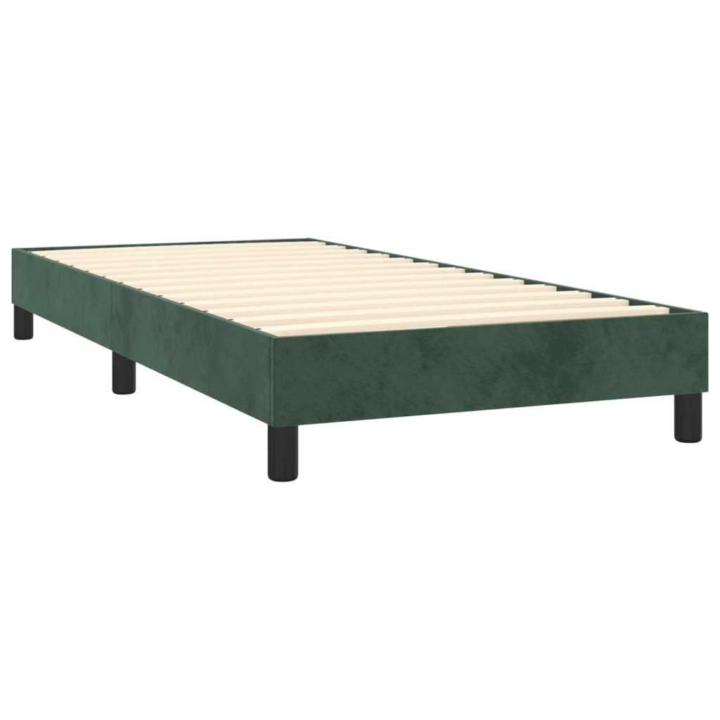 Boxspring met matras fluweel donkergroen 90x190 cm is nu te koop bij PeponiXL, paradijselijk wonen!