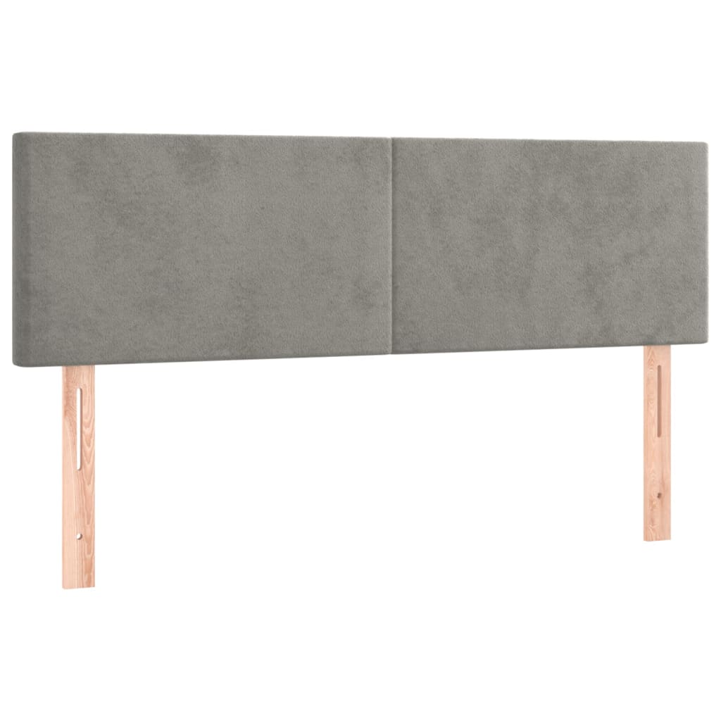 Boxspring met matras fluweel lichtgrijs 140x190 cm is nu te koop bij PeponiXL, paradijselijk wonen!