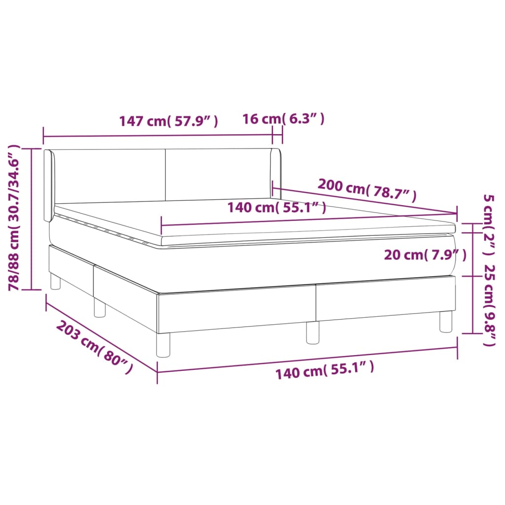 Boxspring met matras fluweel roze 140x200 cm is nu te koop bij PeponiXL, paradijselijk wonen!