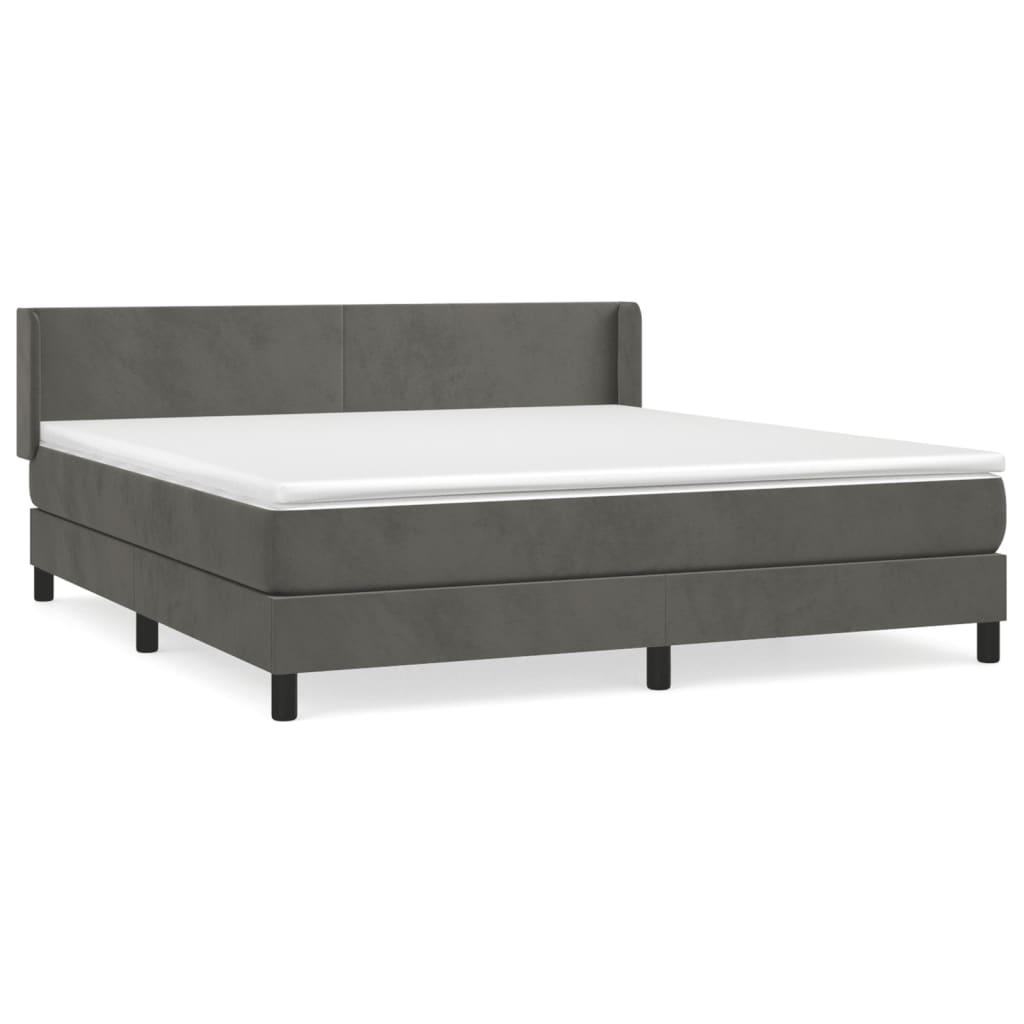 Boxspring met matras fluweel donkergrijs 180x200 cm is nu te koop bij PeponiXL, paradijselijk wonen!