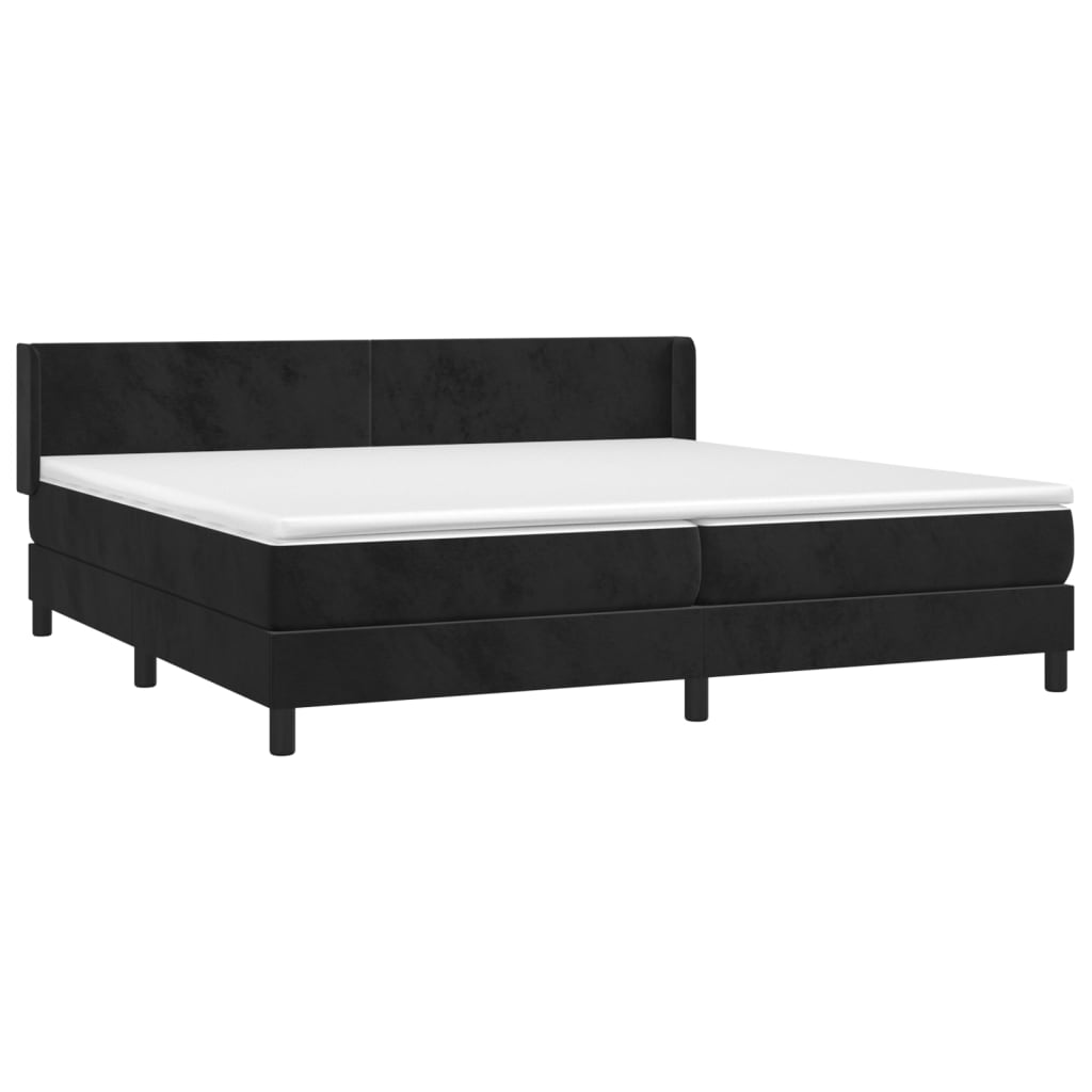 Boxspring met matras fluweel zwart 200x200 cm is nu te koop bij PeponiXL, paradijselijk wonen!