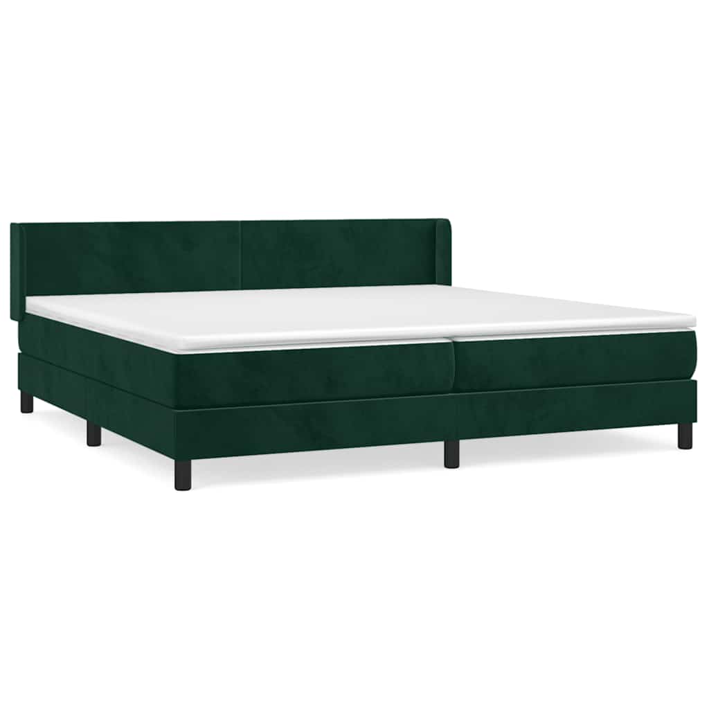 Boxspring met matras fluweel donkergroen 200x200 cm is nu te koop bij PeponiXL, paradijselijk wonen!