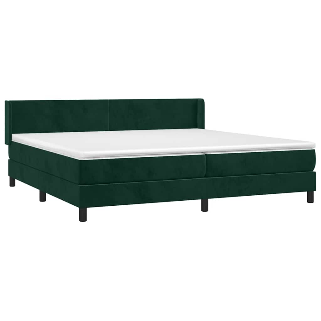 Boxspring met matras fluweel donkergroen 200x200 cm is nu te koop bij PeponiXL, paradijselijk wonen!
