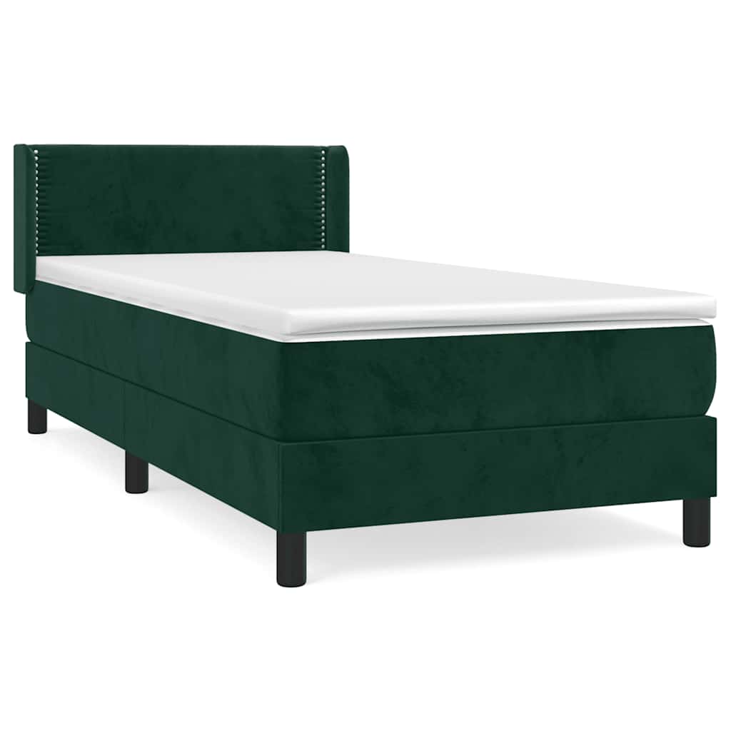 Boxspring met matras fluweel donkergroen 80x200 cm is nu te koop bij PeponiXL, paradijselijk wonen!