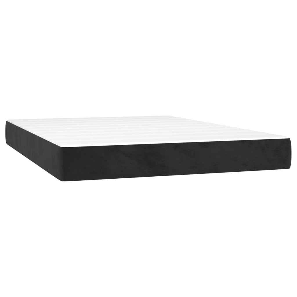 Boxspring met matras fluweel zwart 140x200 cm is nu te koop bij PeponiXL, paradijselijk wonen!