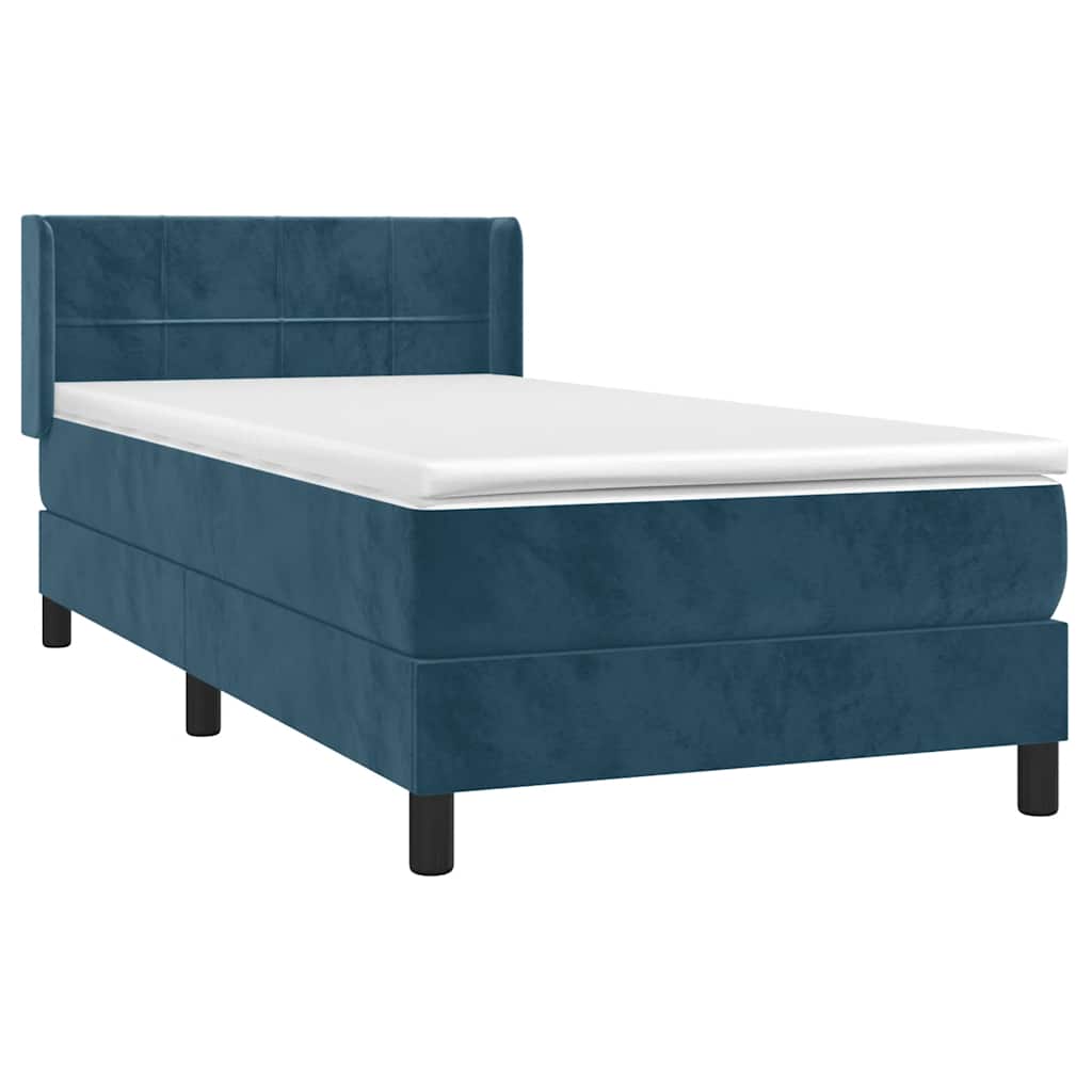 Boxspring met matras fluweel donkerblauw 100x200 cm is nu te koop bij PeponiXL, paradijselijk wonen!