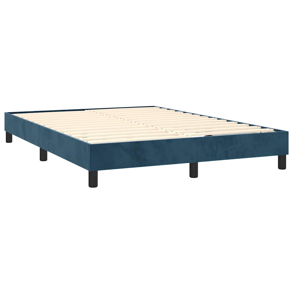 Boxspring met matras fluweel donkerblauw 140x190 cm is nu te koop bij PeponiXL, paradijselijk wonen!