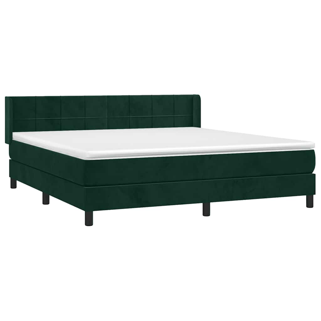 Boxspring met matras fluweel donkergroen 160x200 cm is nu te koop bij PeponiXL, paradijselijk wonen!