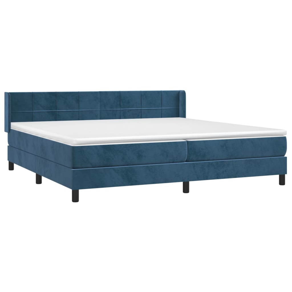 Boxspring met matras fluweel donkerblauw 200x200 cm is nu te koop bij PeponiXL, paradijselijk wonen!