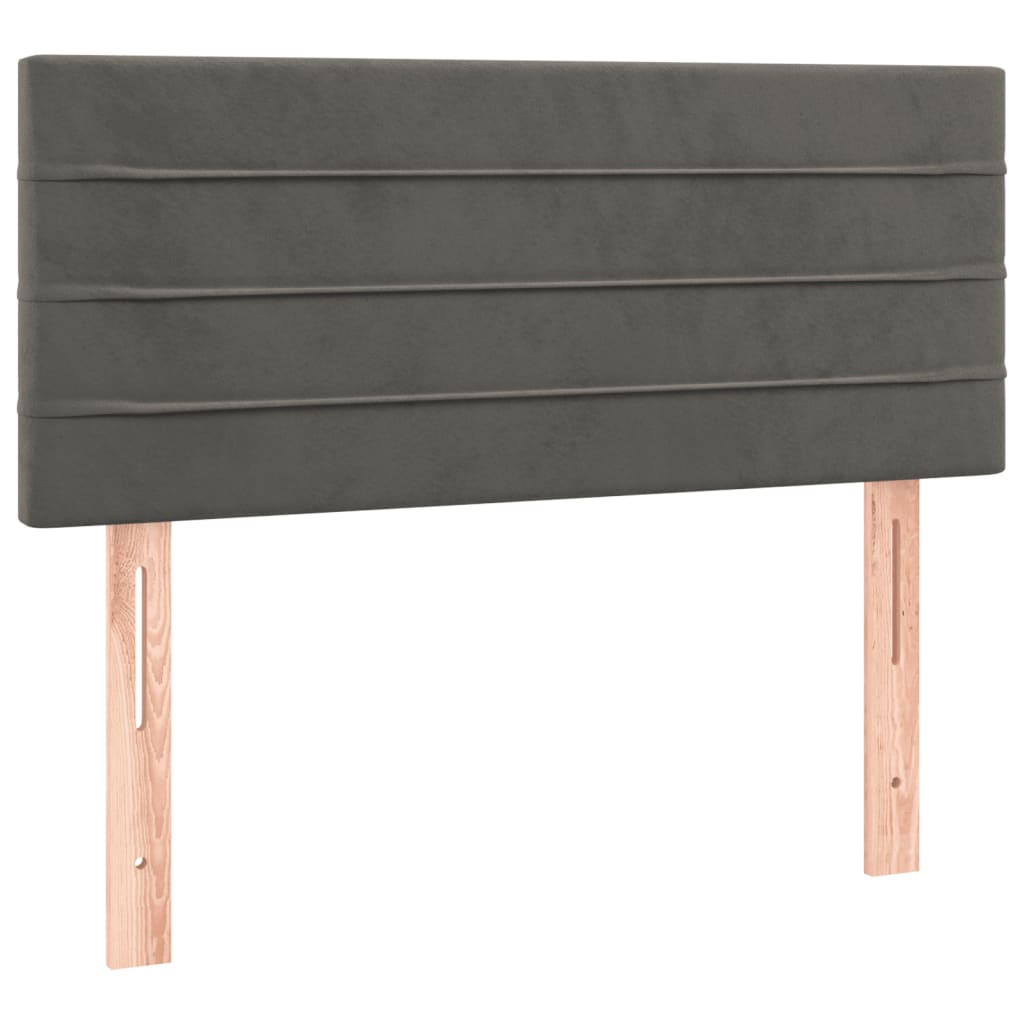 Boxspring met matras fluweel donkergrijs 90x190 cm is nu te koop bij PeponiXL, paradijselijk wonen!