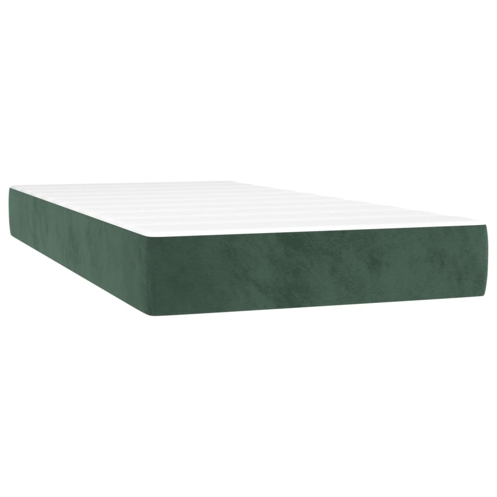 Boxspring met matras fluweel donkergroen 90x190 cm is nu te koop bij PeponiXL, paradijselijk wonen!